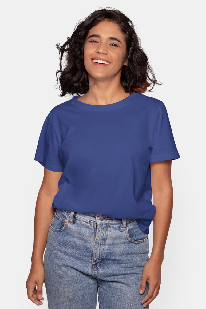 Royal Blue T-Shirt For Women - WowWaves