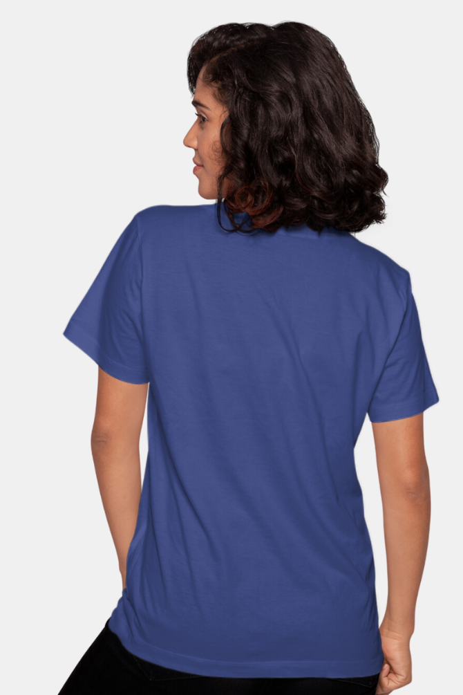 Royal Blue T-Shirt For Women - WowWaves - 3