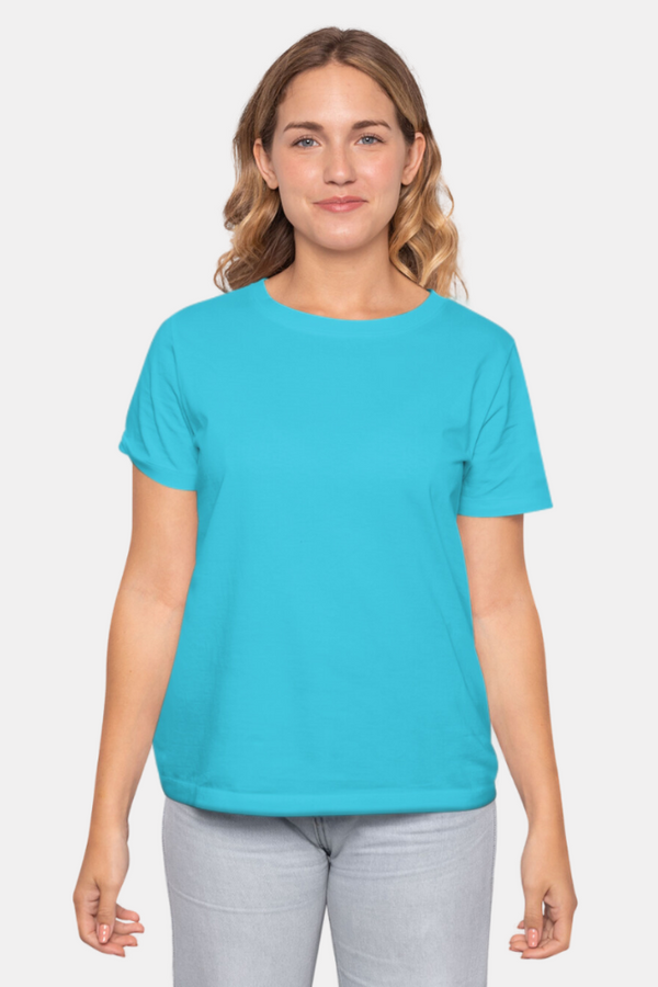 Skyblue T-Shirt For Women - WowWaves