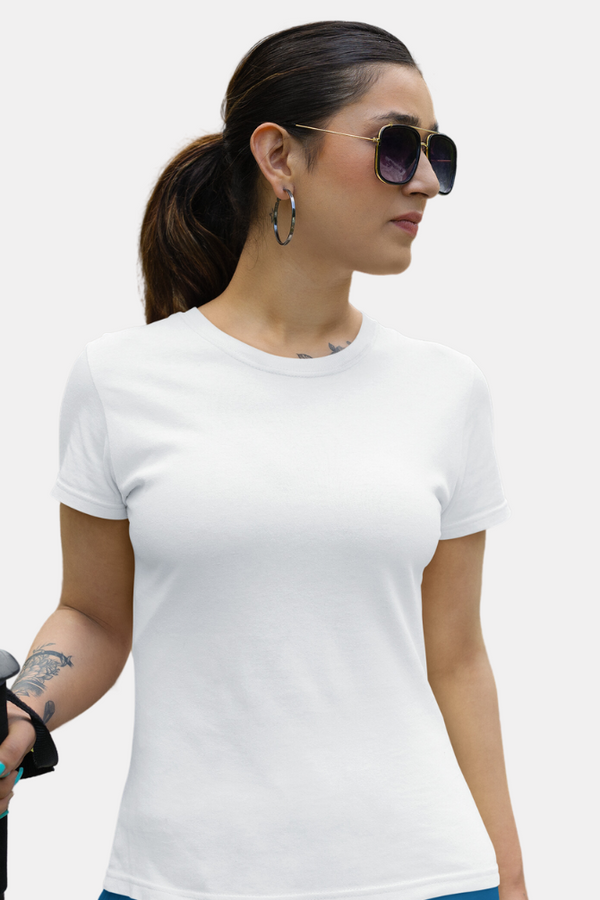 White T-Shirt For Women - WowWaves