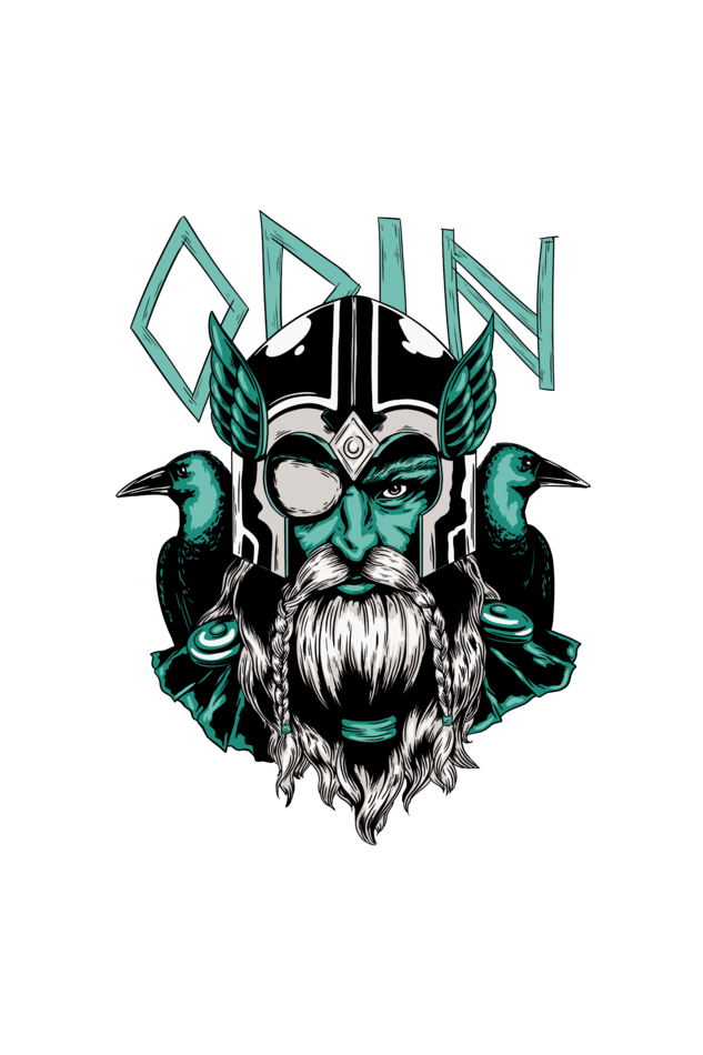 Odin Nordic God Black Printed Hoodie For Men - WowWaves - 1