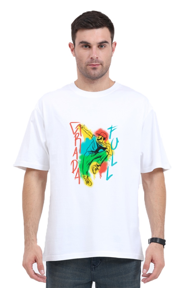 Hip Hop Dancer White Printed Oversized T-Shirt For Men - WowWaves - 3