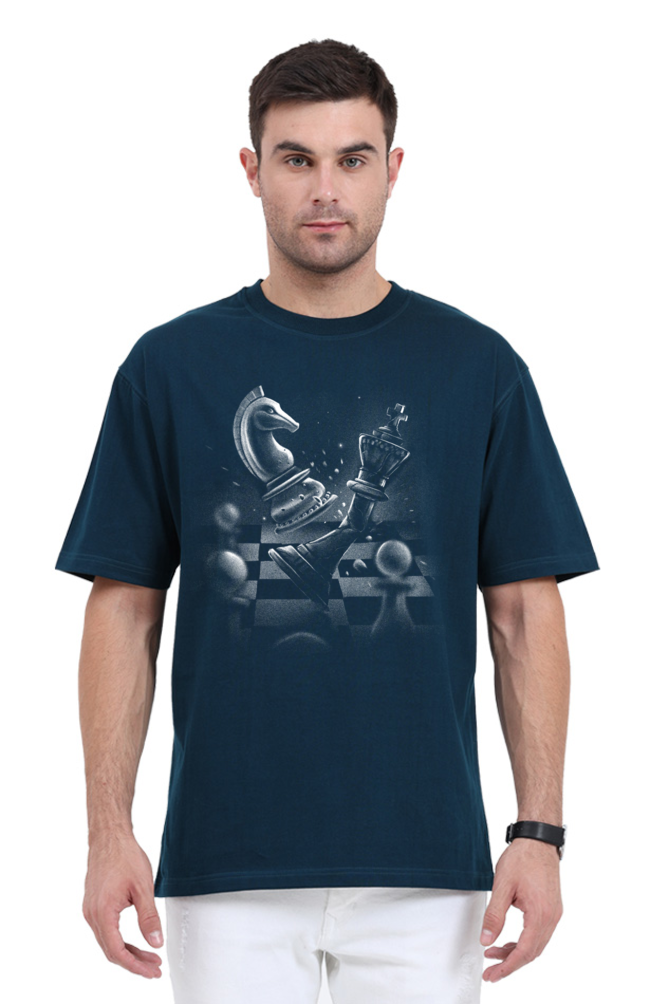 Art Of Chess Printed Oversized T-Shirt For Men - WowWaves - 12