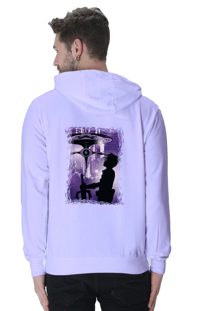 Sci Fi Anime Lavender Printed Hoodie For Men - WowWaves - 3