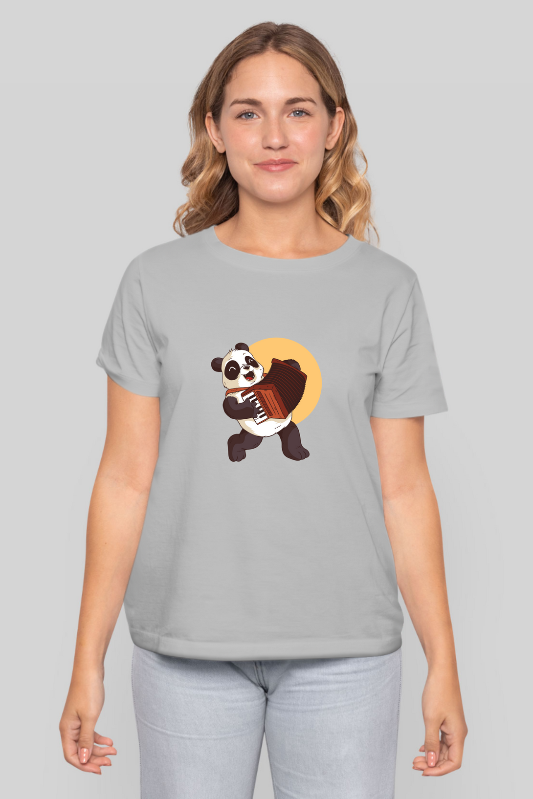 Panda Melody Printed T-Shirt For Women - WowWaves - 9