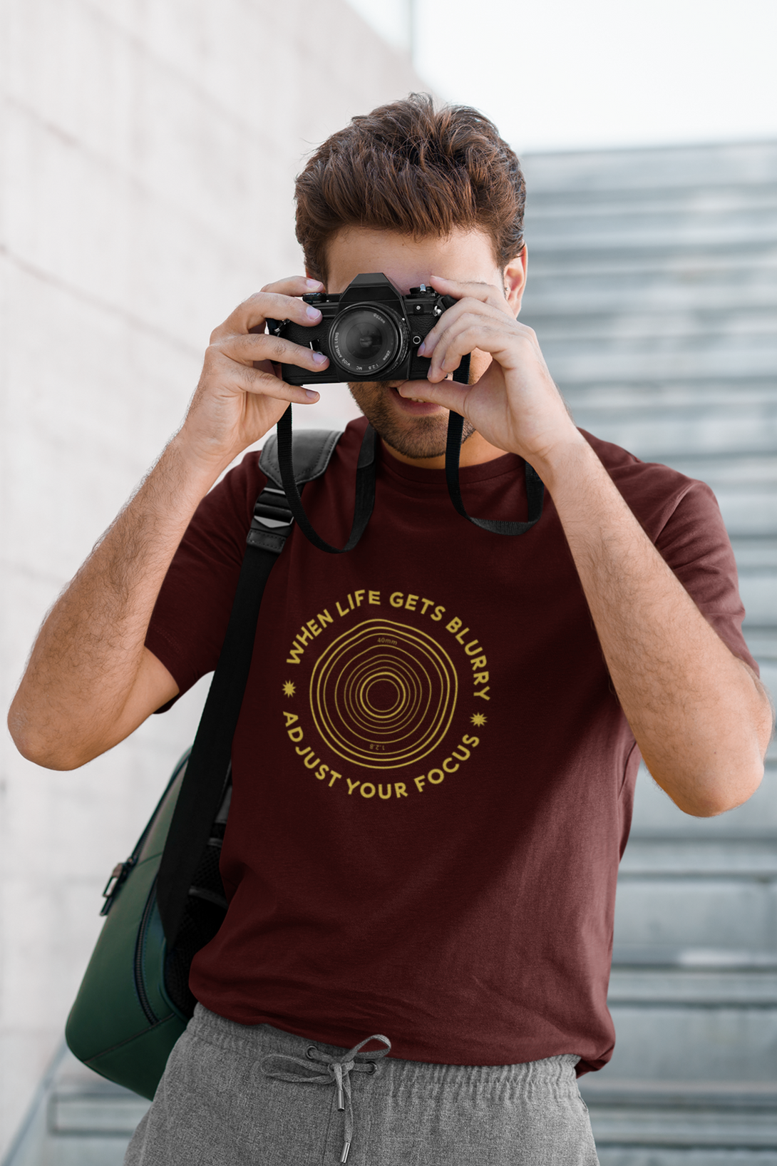 Adjust Your Focus Printed T-Shirt For Men - WowWaves - 2