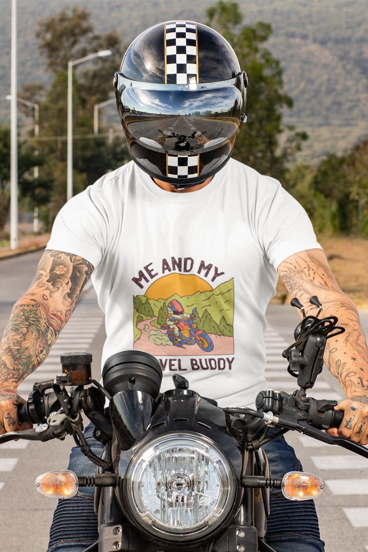 Mountain Motorcycle Printed T-Shirt For Men - WowWaves - 3
