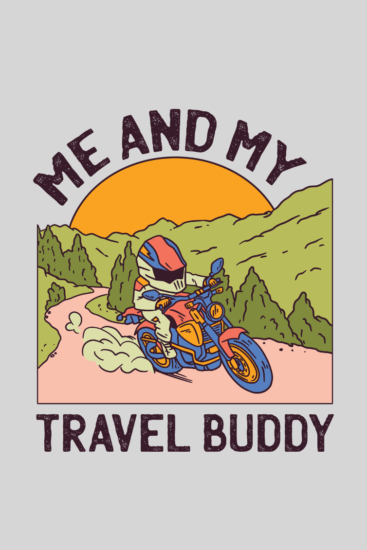 Mountain Motorcycle Printed T-Shirt For Men - WowWaves - 1