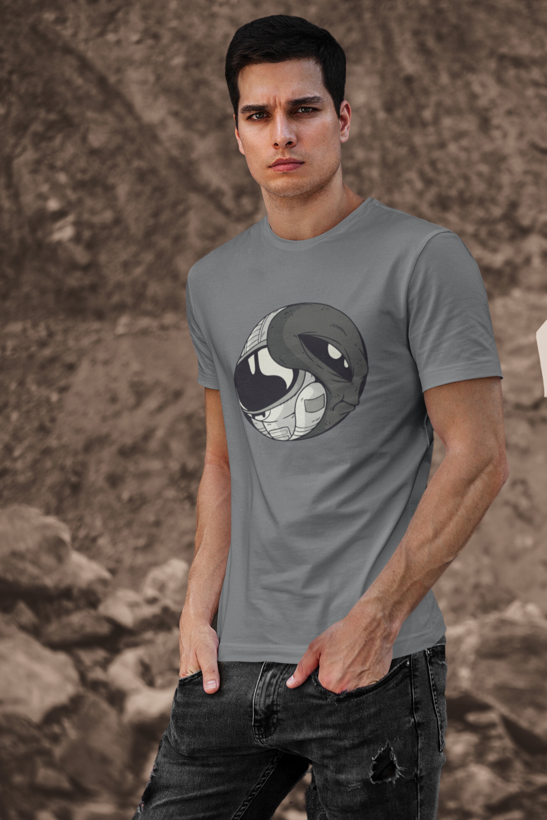 Alien Astronaut Printed T-Shirt For Men - WowWaves - 3