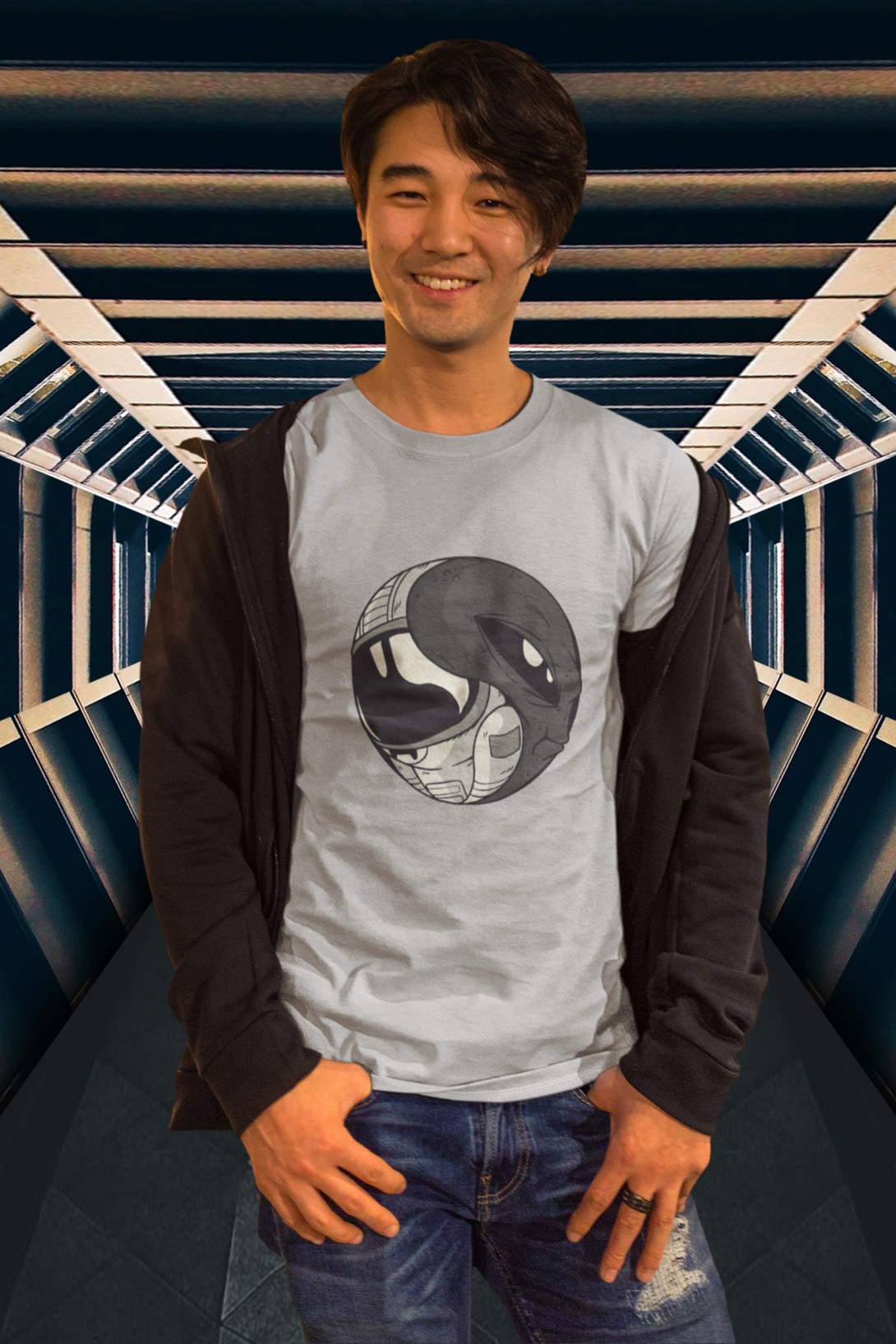 Alien Astronaut Printed T-Shirt For Men - WowWaves - 4
