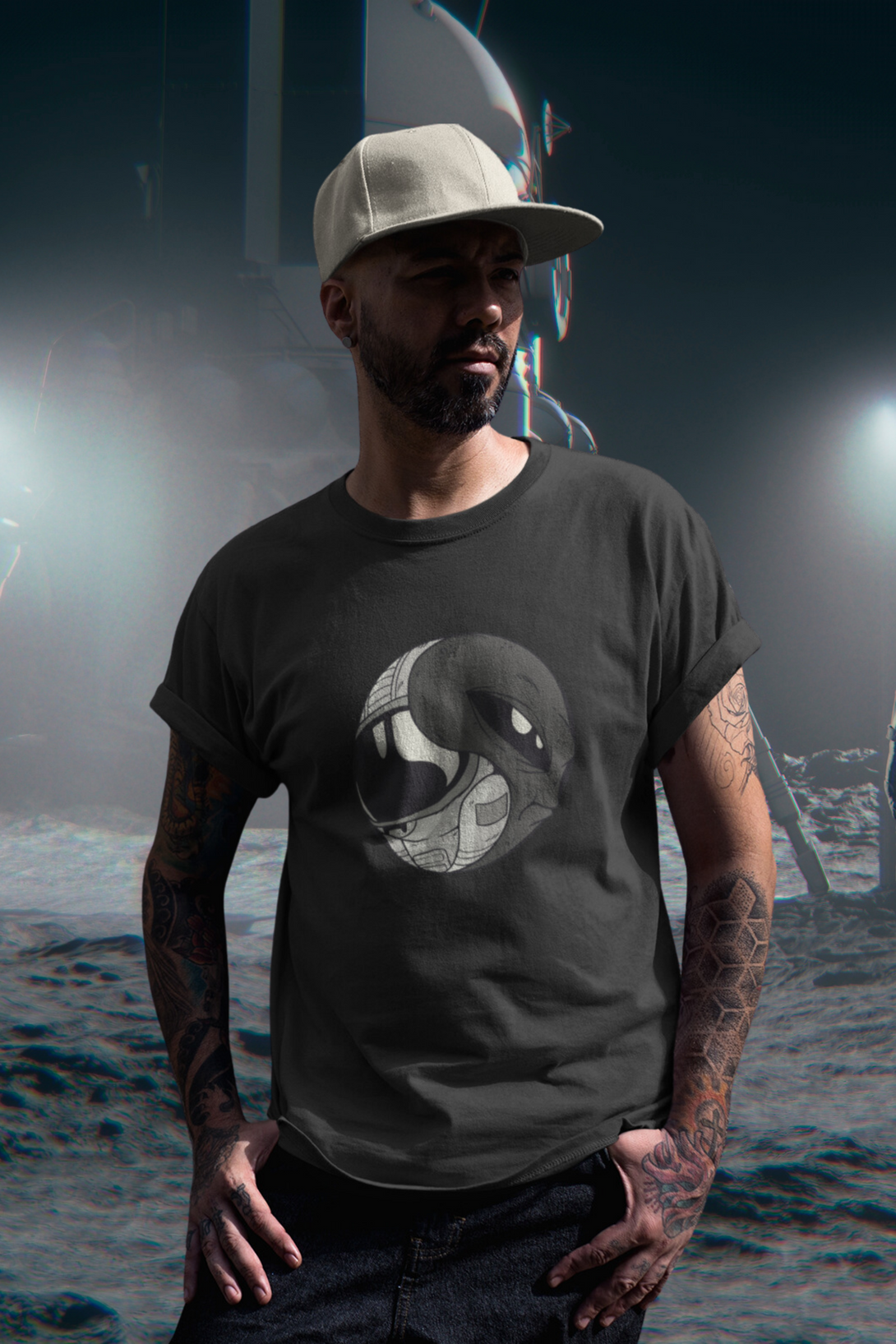 Alien Astronaut Printed T-Shirt For Men - WowWaves - 6