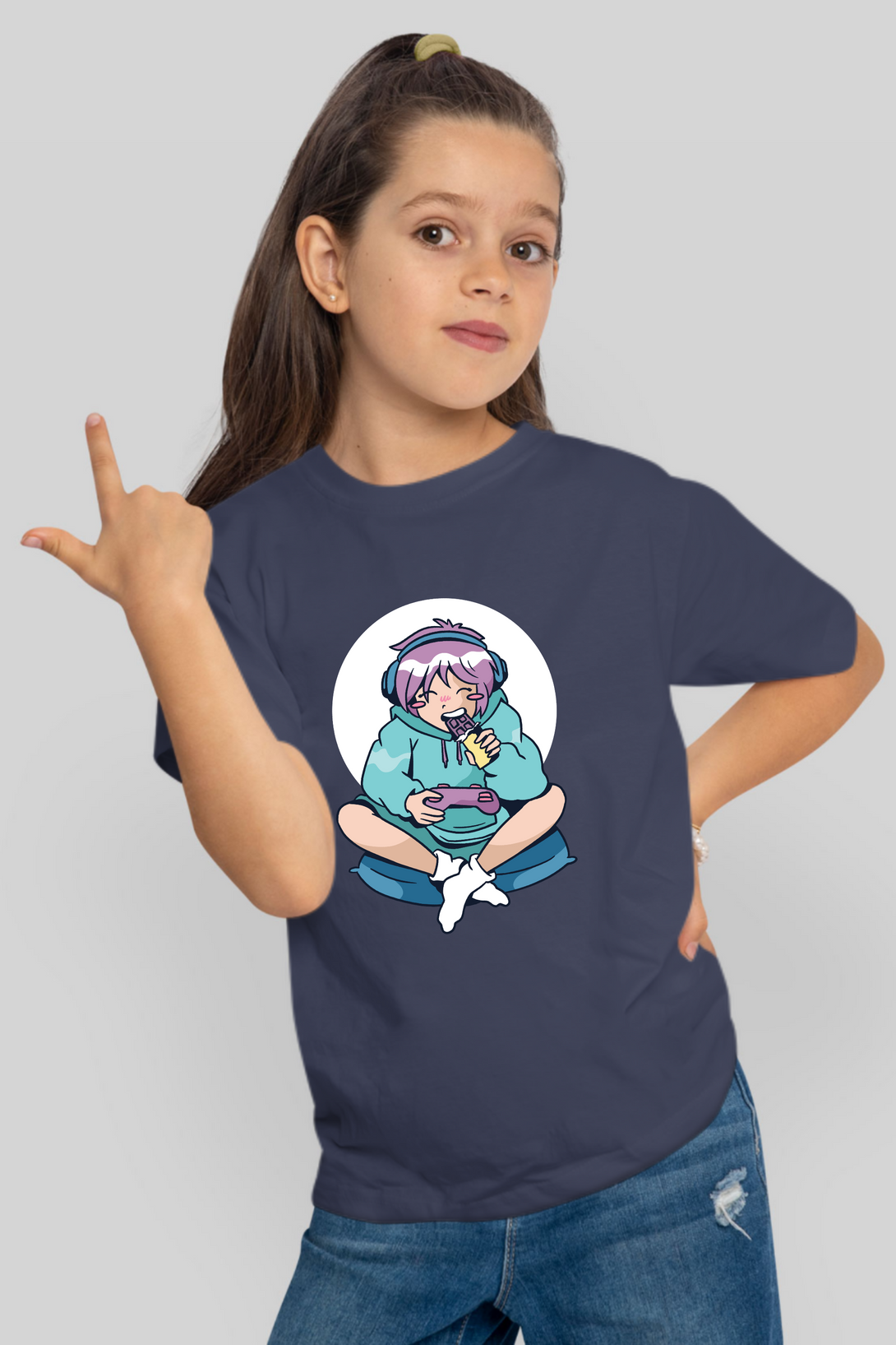 Gamer Anime Printed T-Shirt For Girl - WowWaves - 8