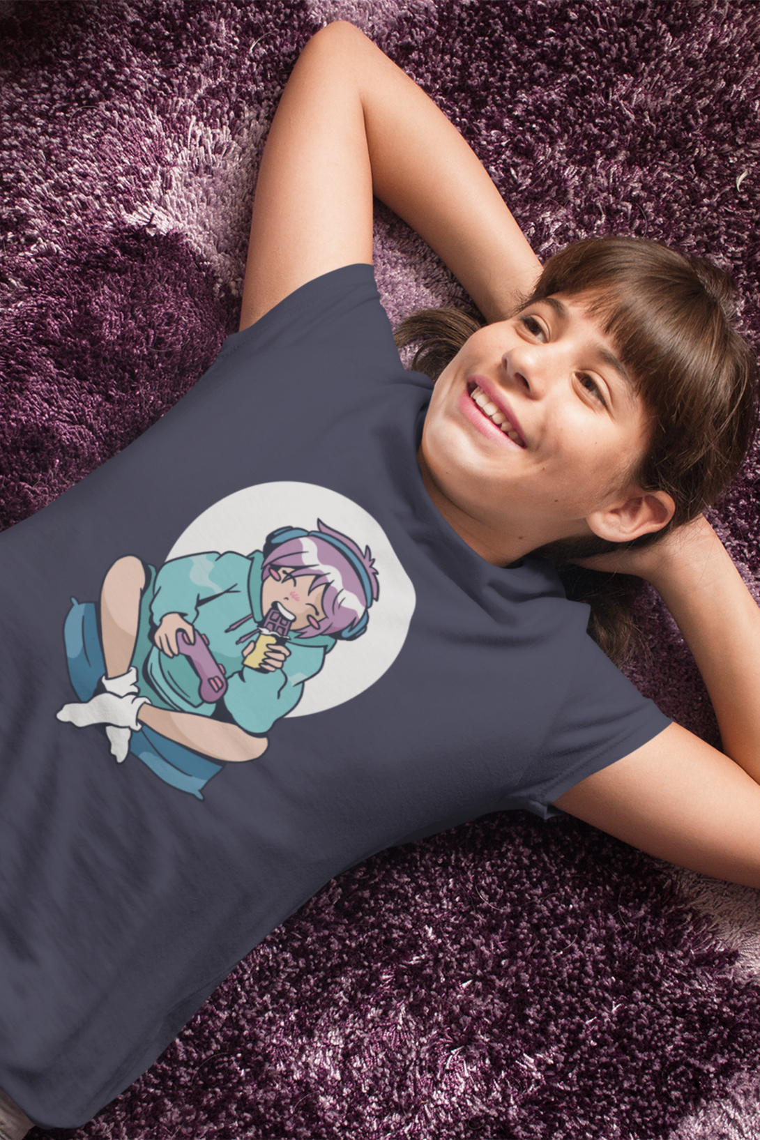 Gamer Anime Printed T-Shirt For Girl - WowWaves - 5