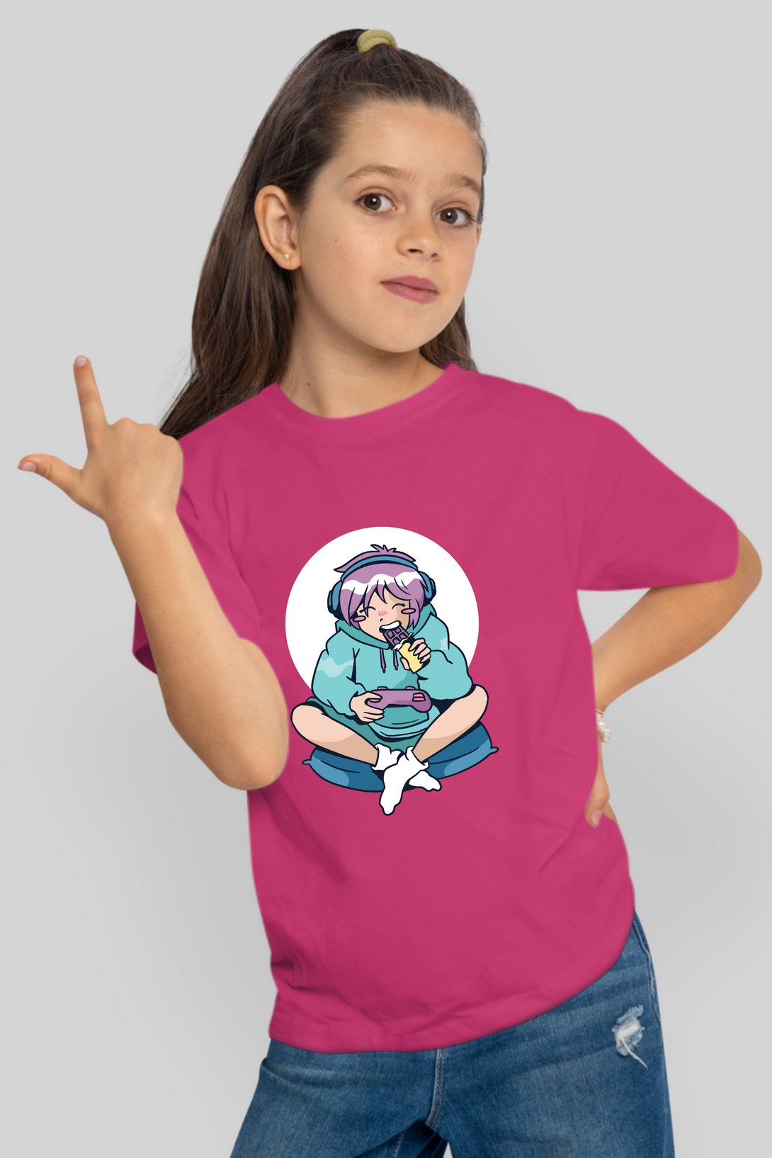 Gamer Anime Printed T-Shirt For Girl - WowWaves - 7