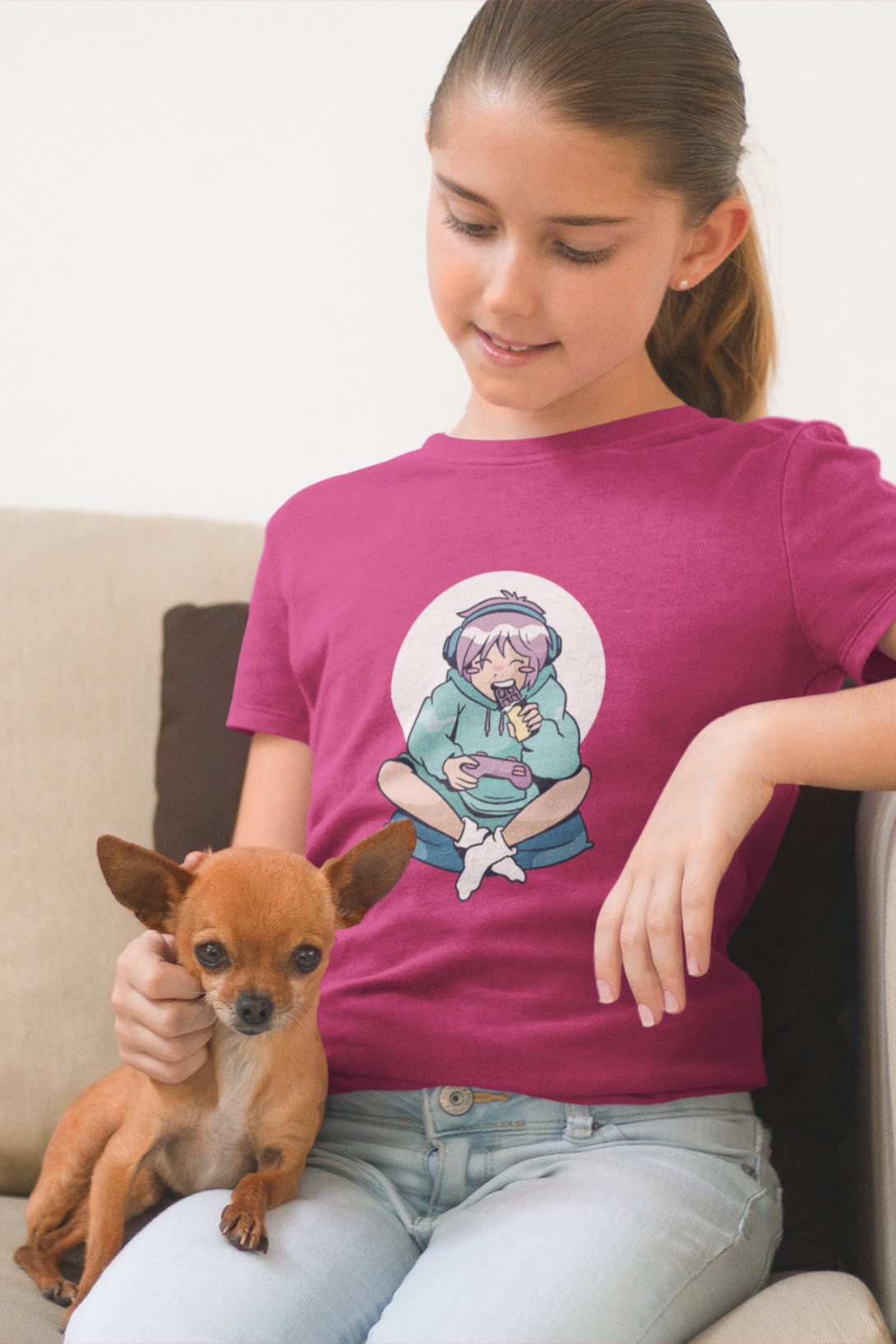 Gamer Anime Printed T-Shirt For Girl - WowWaves - 3