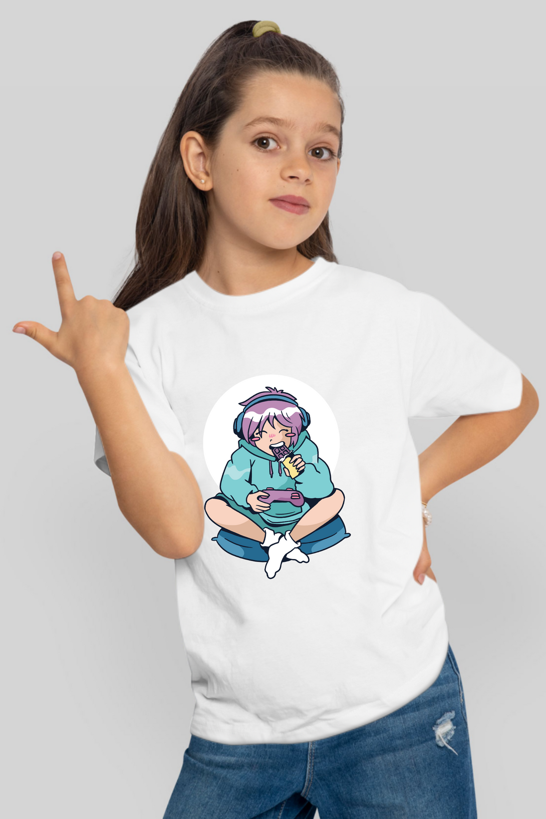 Gamer Anime Printed T-Shirt For Girl - WowWaves - 9