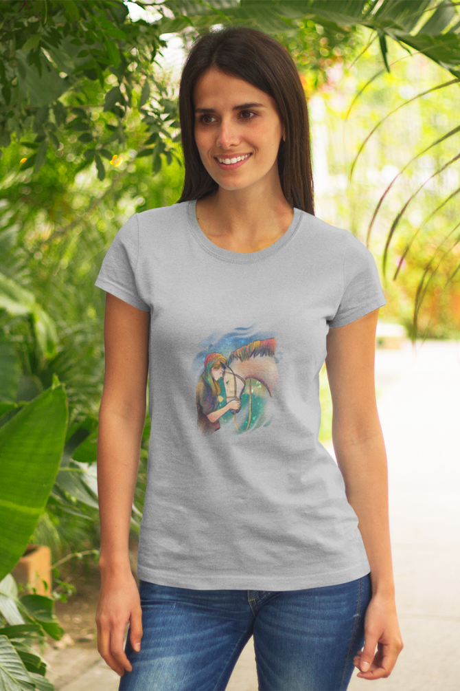 Colorful Horse Printed T-Shirt For Women - WowWaves - 6