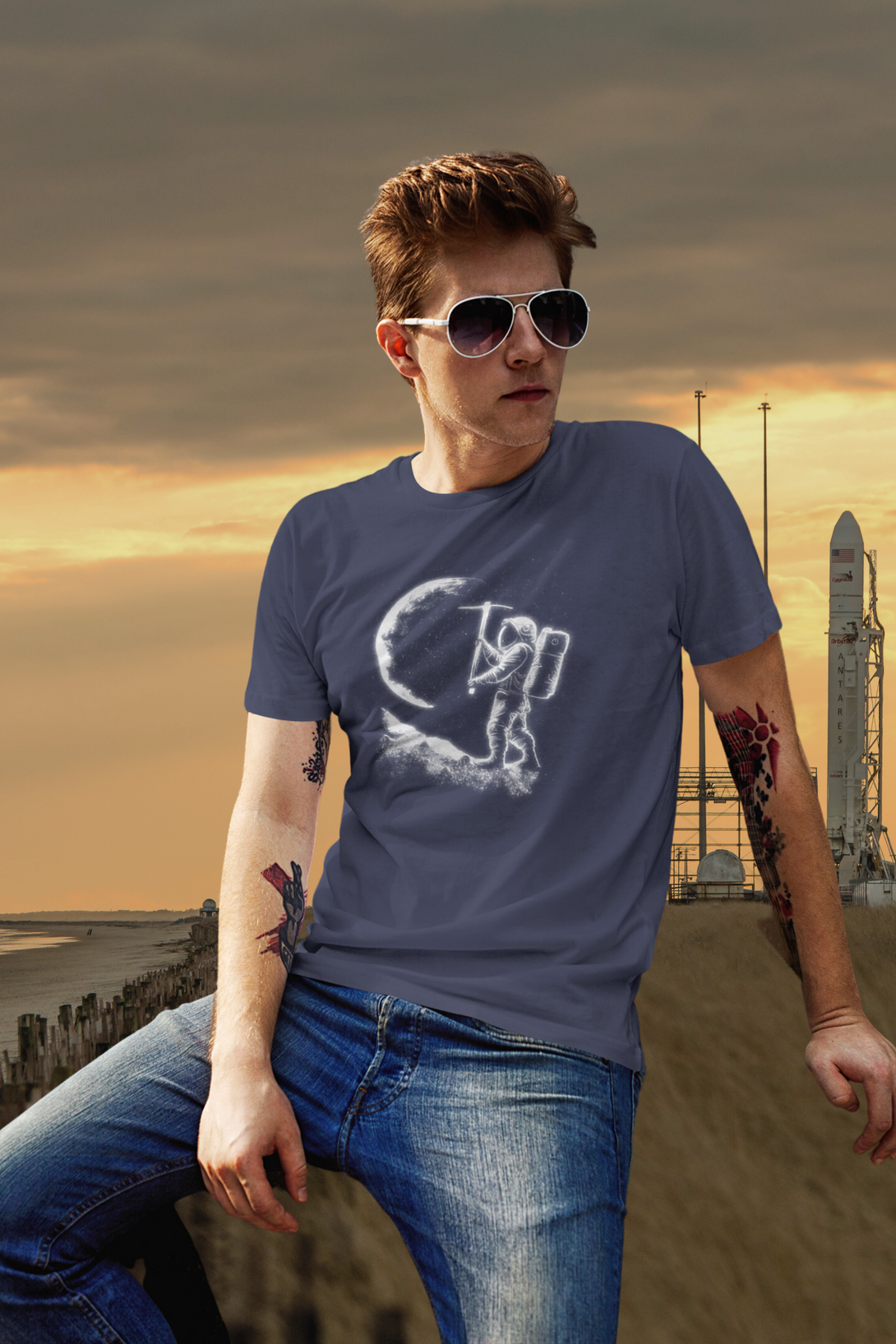 Astro-Lunar Printed T-Shirt For Men - WowWaves - 6