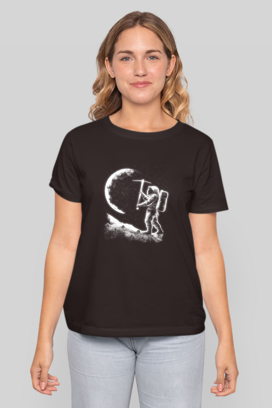 Astro-Lunar Printed T-Shirt For Women - WowWaves - 8