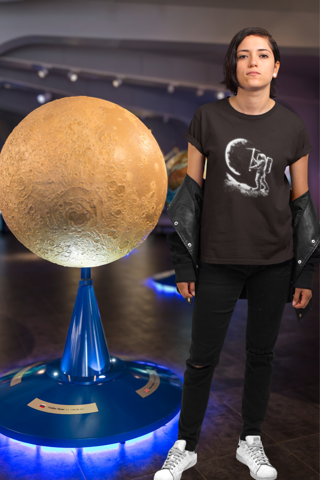 Astro-Lunar Printed T-Shirt For Women - WowWaves - 3