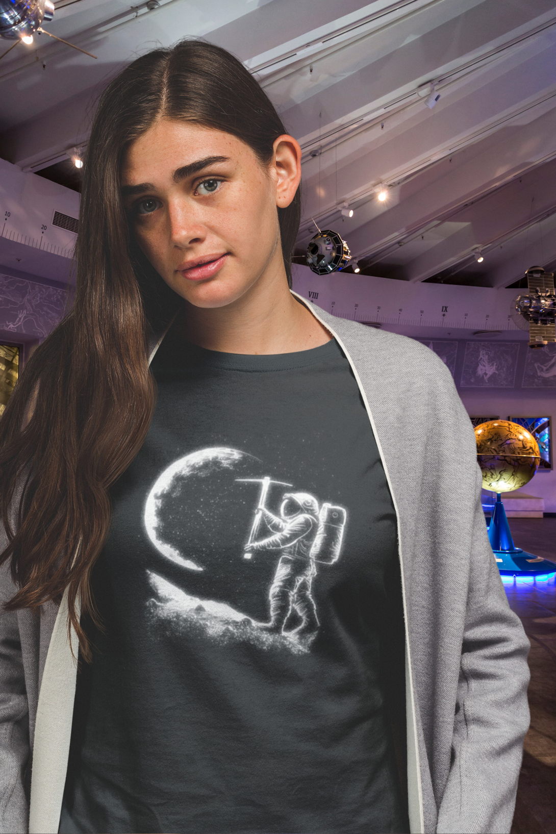 Astro-Lunar Printed T-Shirt For Women - WowWaves - 5