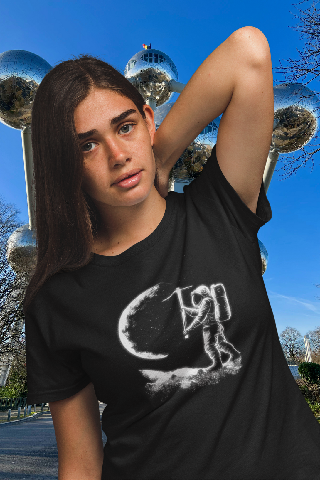 Astro-Lunar Printed T-Shirt For Women - WowWaves - 4