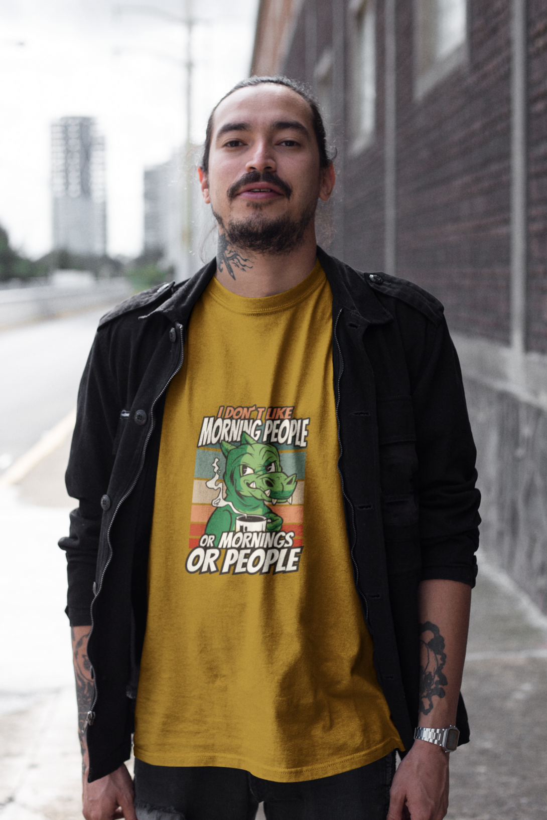 Introvert Dinosaur Printed T-Shirt For Men - WowWaves - 2
