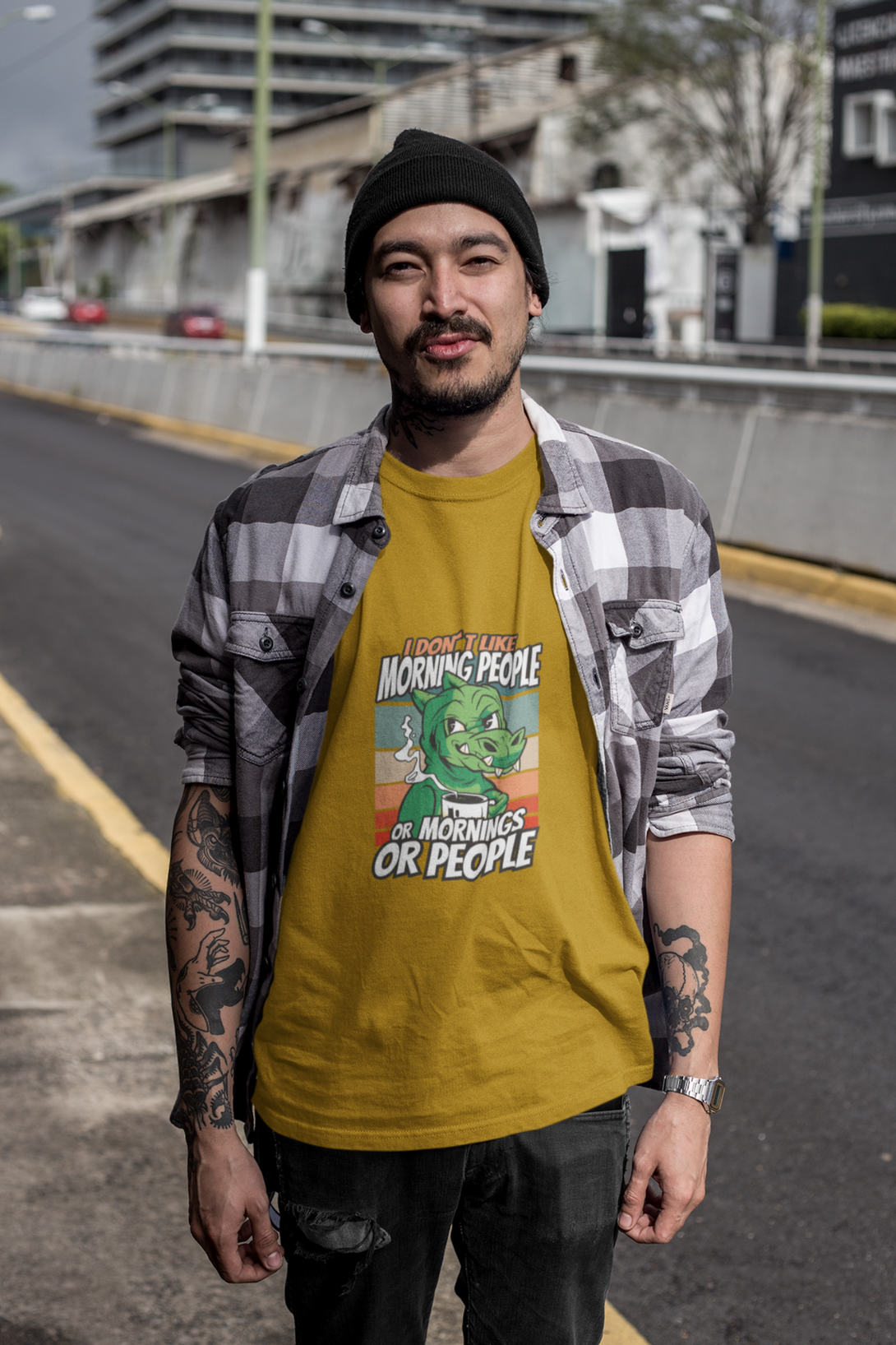 Introvert Dinosaur Printed T-Shirt For Men - WowWaves - 3