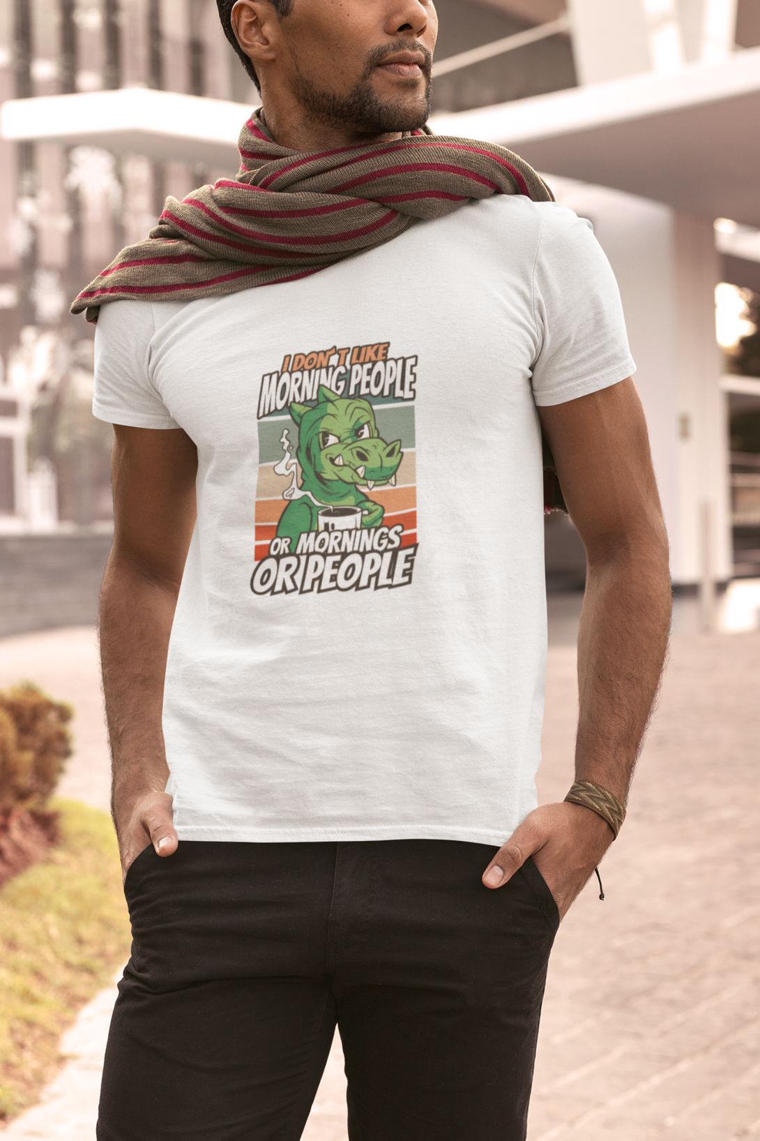 Introvert Dinosaur Printed T-Shirt For Men - WowWaves - 6