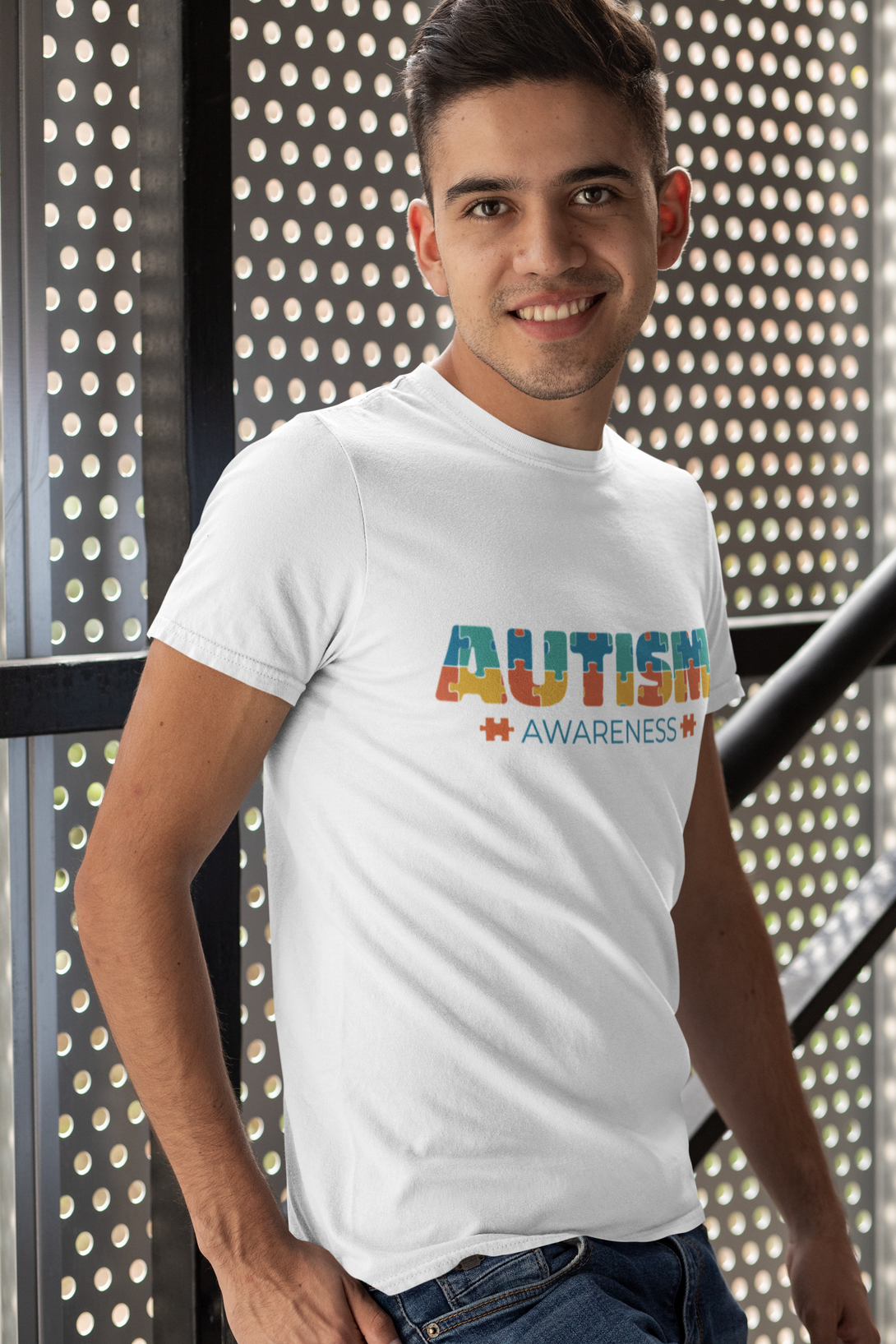 Autism Awareness Printed T-Shirt For Men - WowWaves