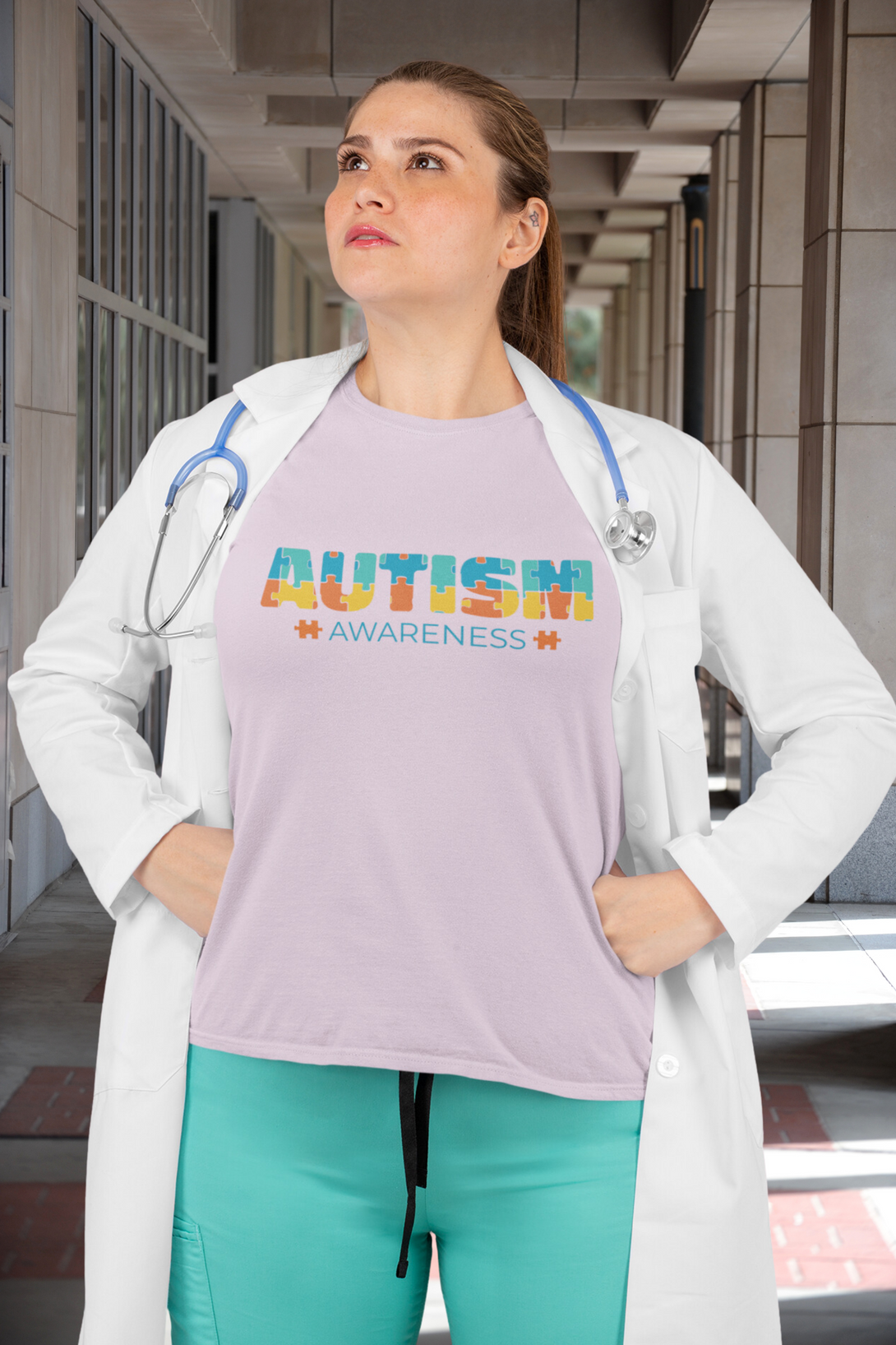 Autism Awareness Printed T-Shirt For Women - WowWaves - 5