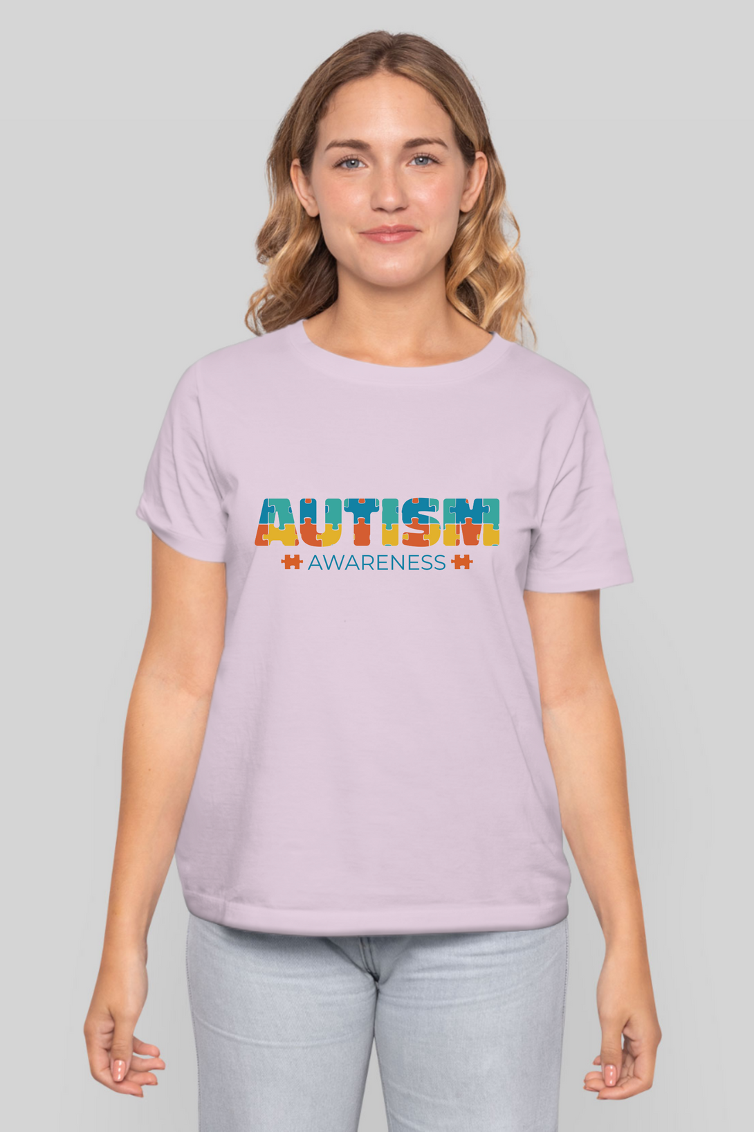 Autism Awareness Printed T-Shirt For Women - WowWaves - 11