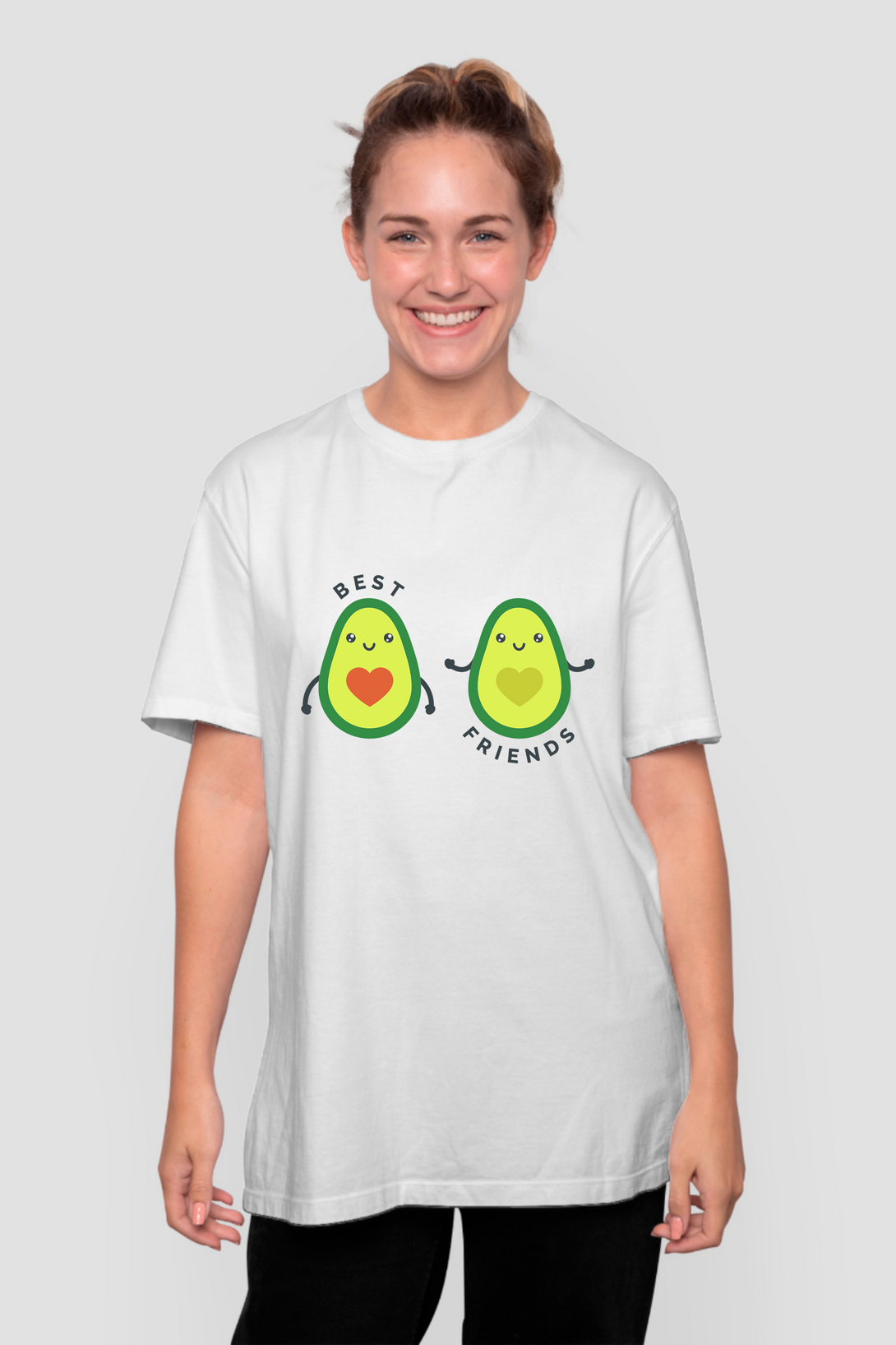 Avocado Friends Printed Oversized T-Shirt For Women - WowWaves - 5