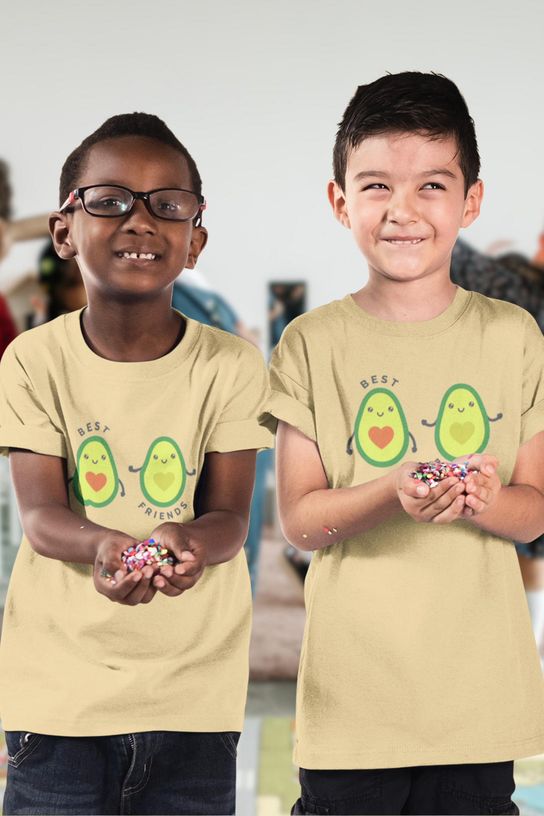 Avocado Friends Printed T-Shirt For Boy - WowWaves - 2