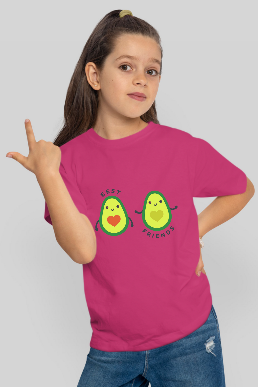 Avocado Friends Printed T-Shirt For Girl - WowWaves - 5
