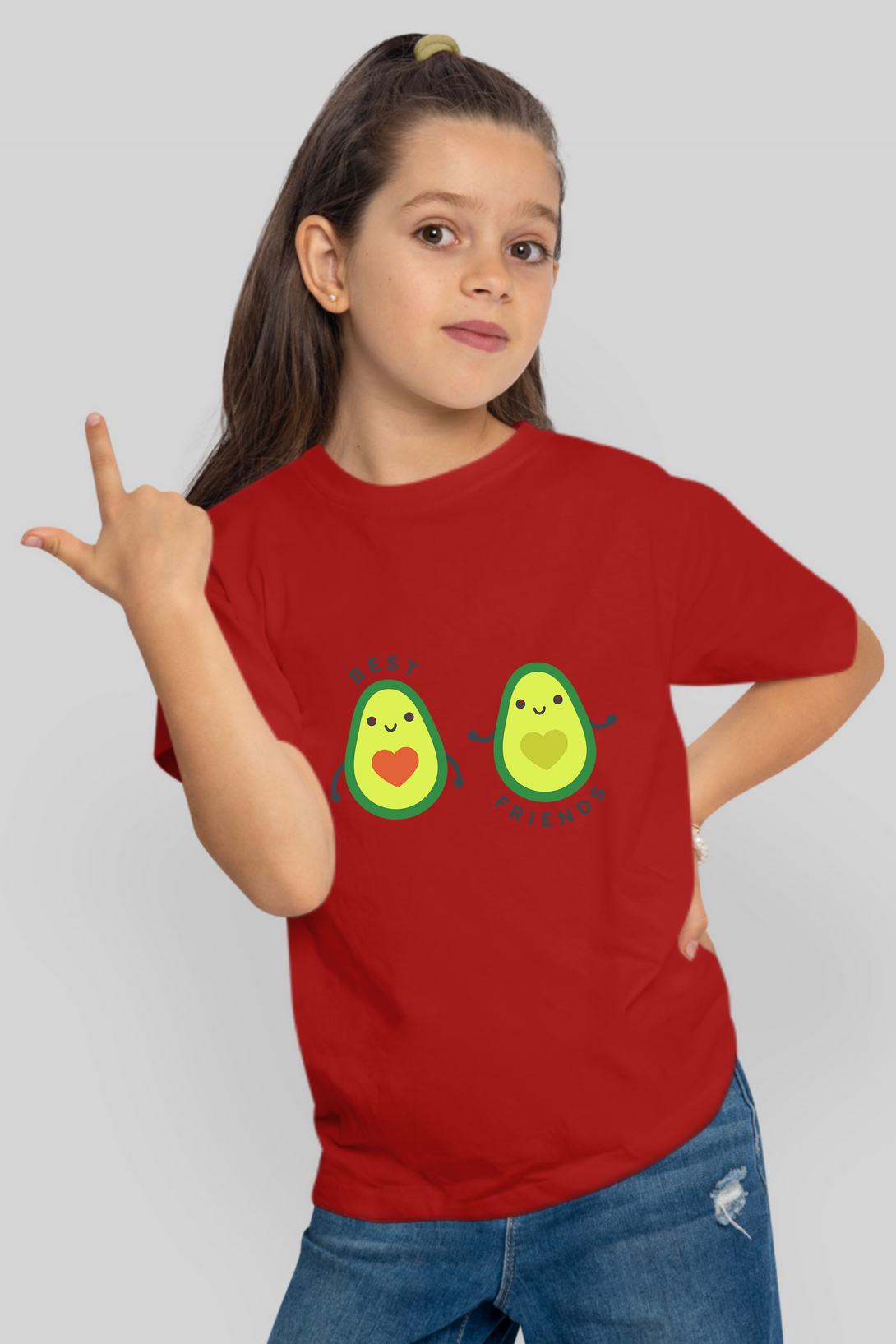 Avocado Friends Printed T-Shirt For Girl - WowWaves - 7