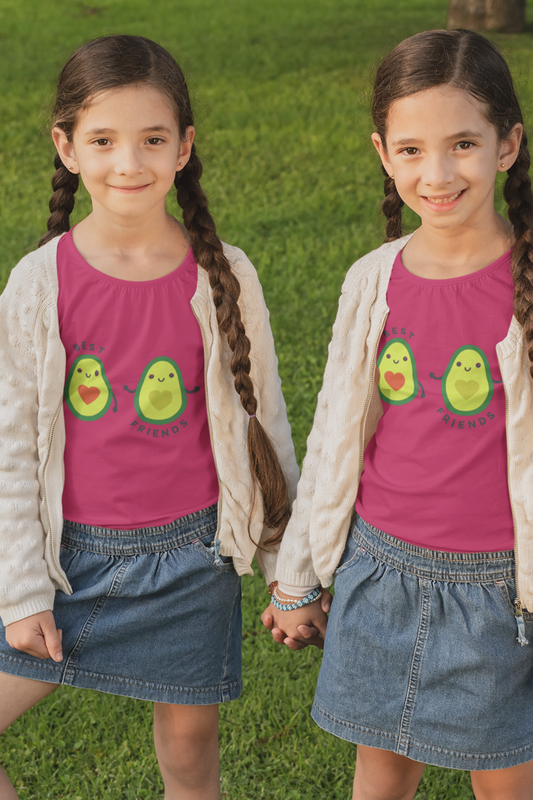 Avocado Friends Printed T-Shirt For Girl - WowWaves - 4
