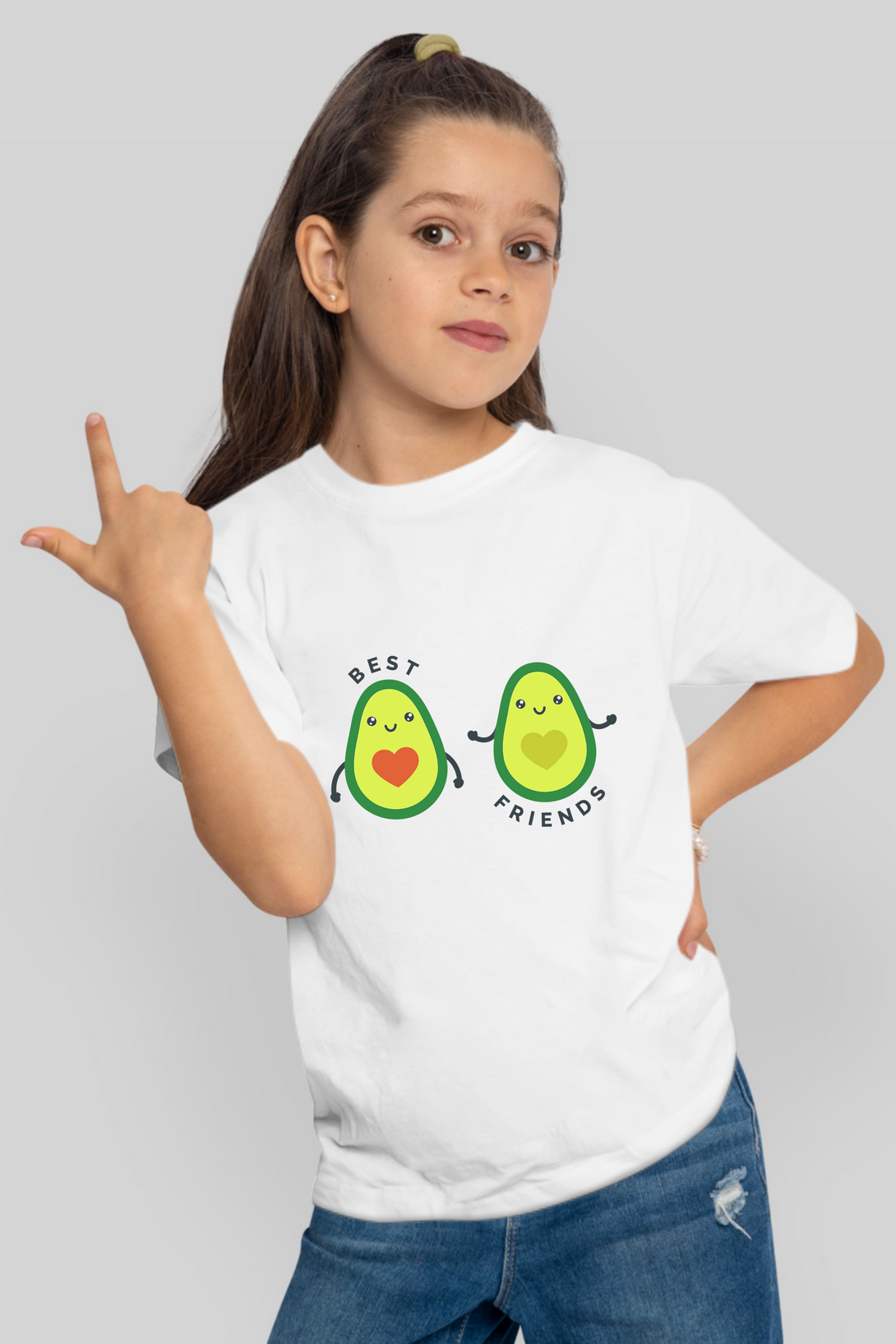 Avocado Friends Printed T-Shirt For Girl - WowWaves - 6