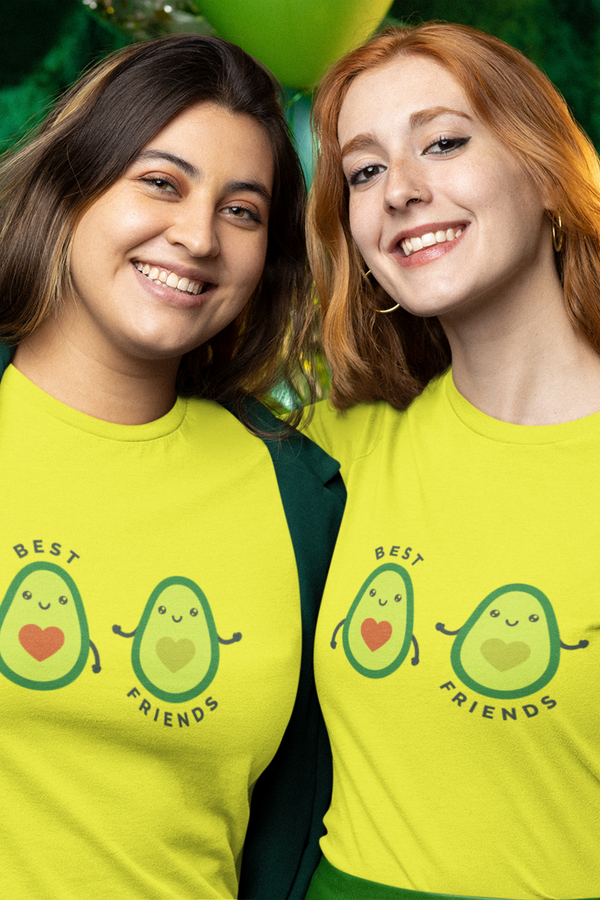 Avocado Friends Printed T-Shirt For Women - WowWaves