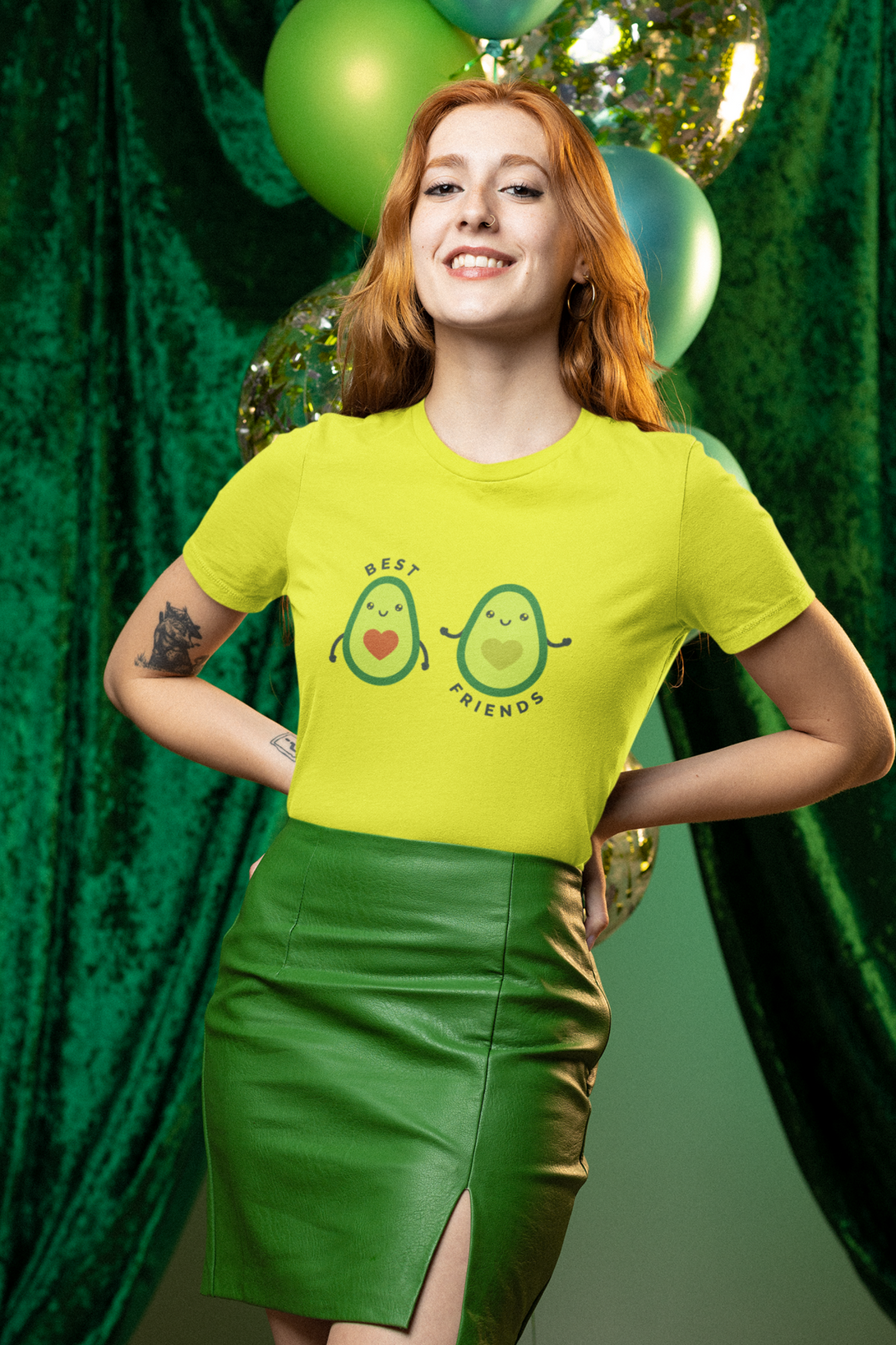 Avocado Friends Printed T-Shirt For Women - WowWaves - 3