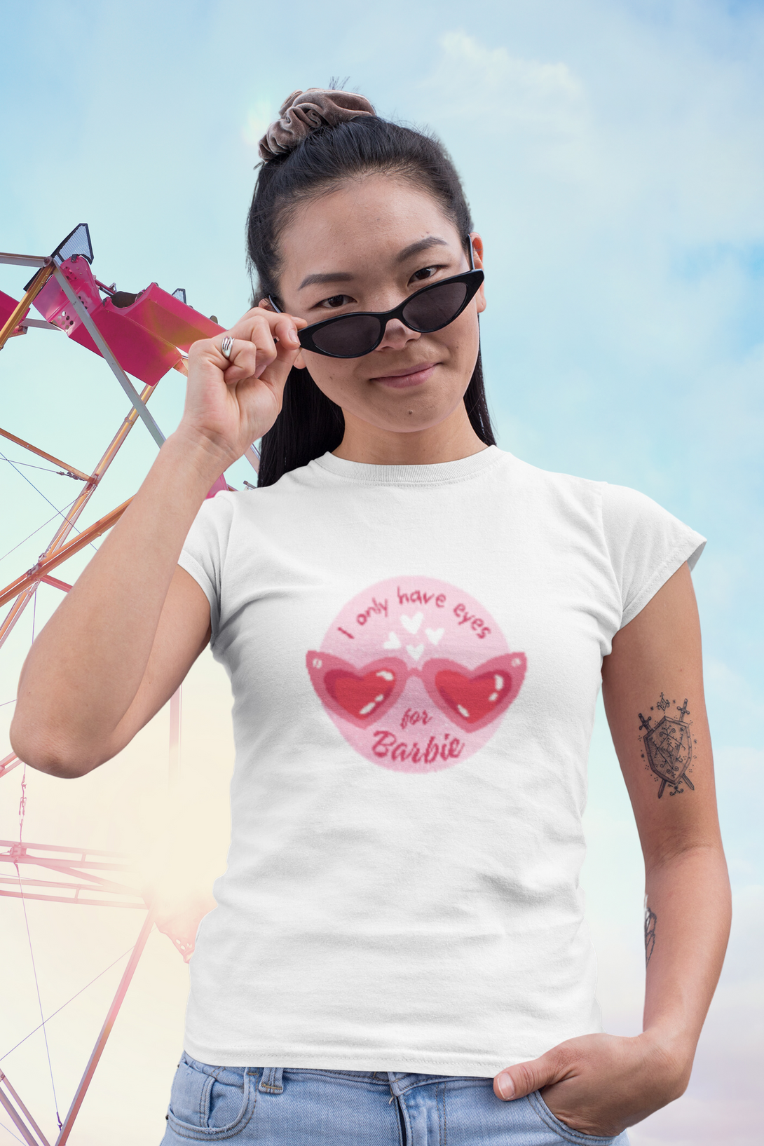 Barbie Eyes Printed T-Shirt For Women - WowWaves - 6