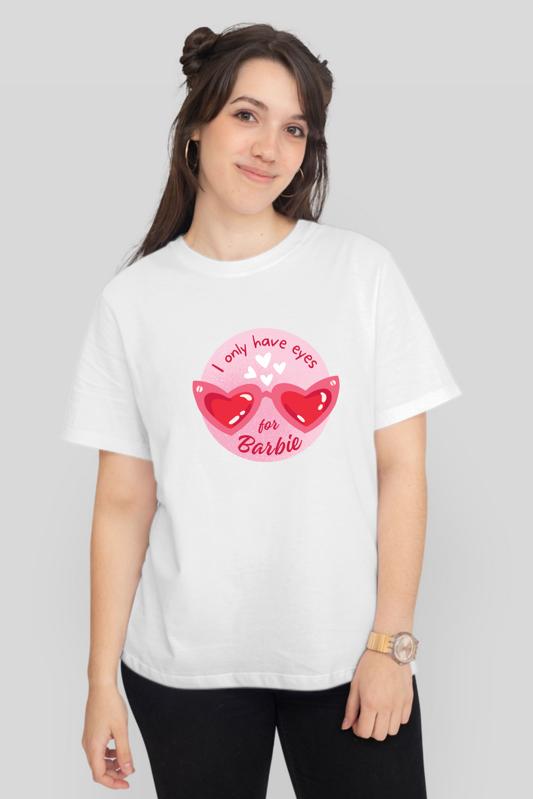 Barbie Eyes Printed T-Shirt For Women - WowWaves - 7