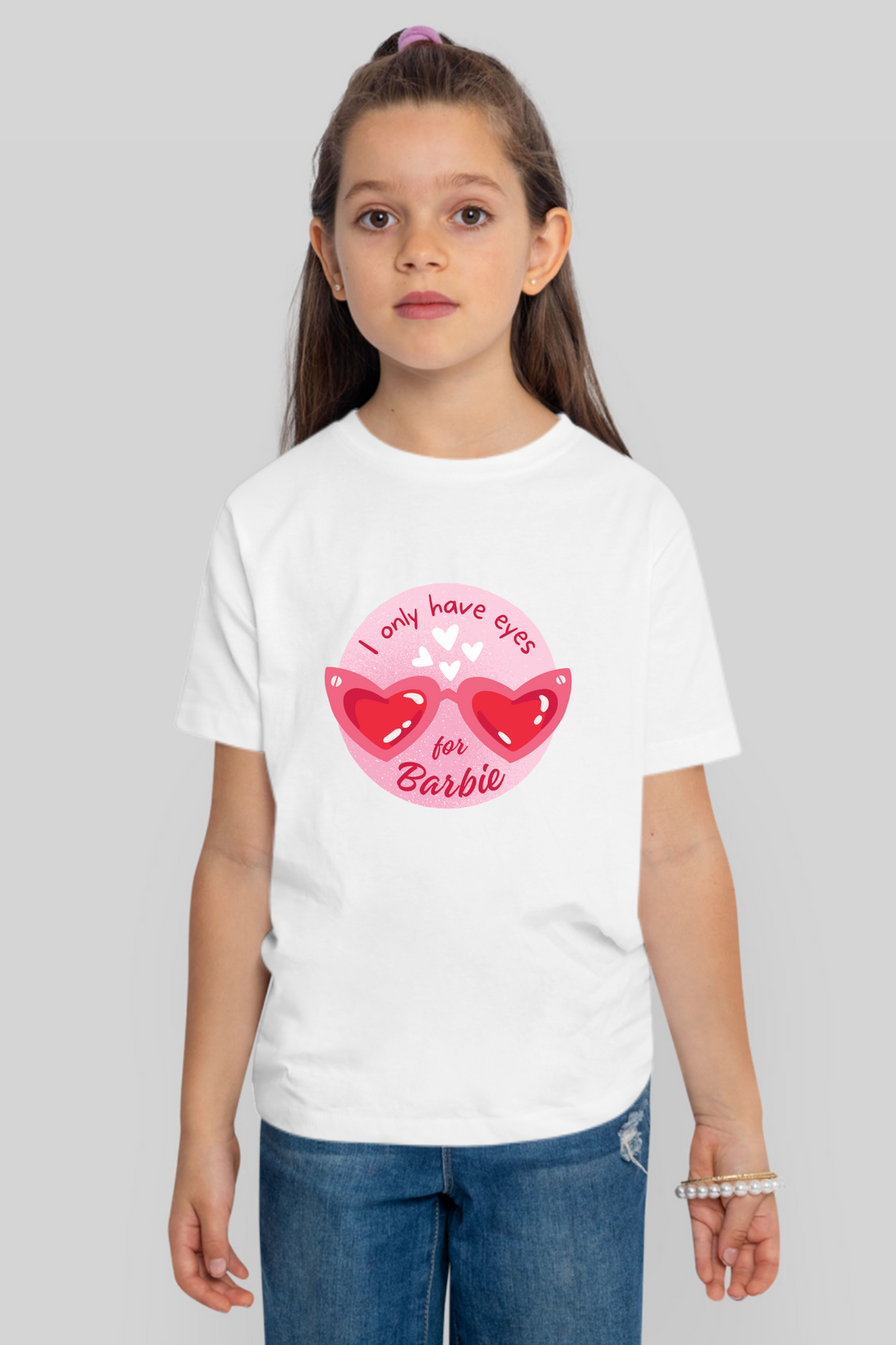 Barbie Gaze Printed T-Shirt For Girl - WowWaves - 8