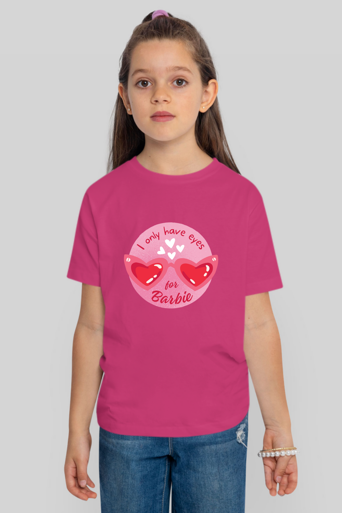Barbie Gaze Printed T-Shirt For Girl - WowWaves - 7