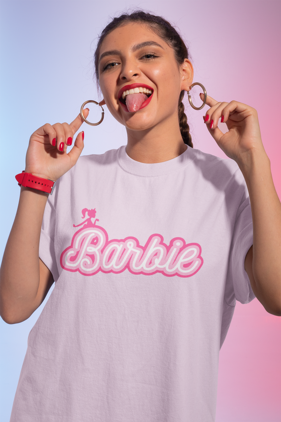 Barbie Printed Oversized T-Shirt For Women - WowWaves - 2