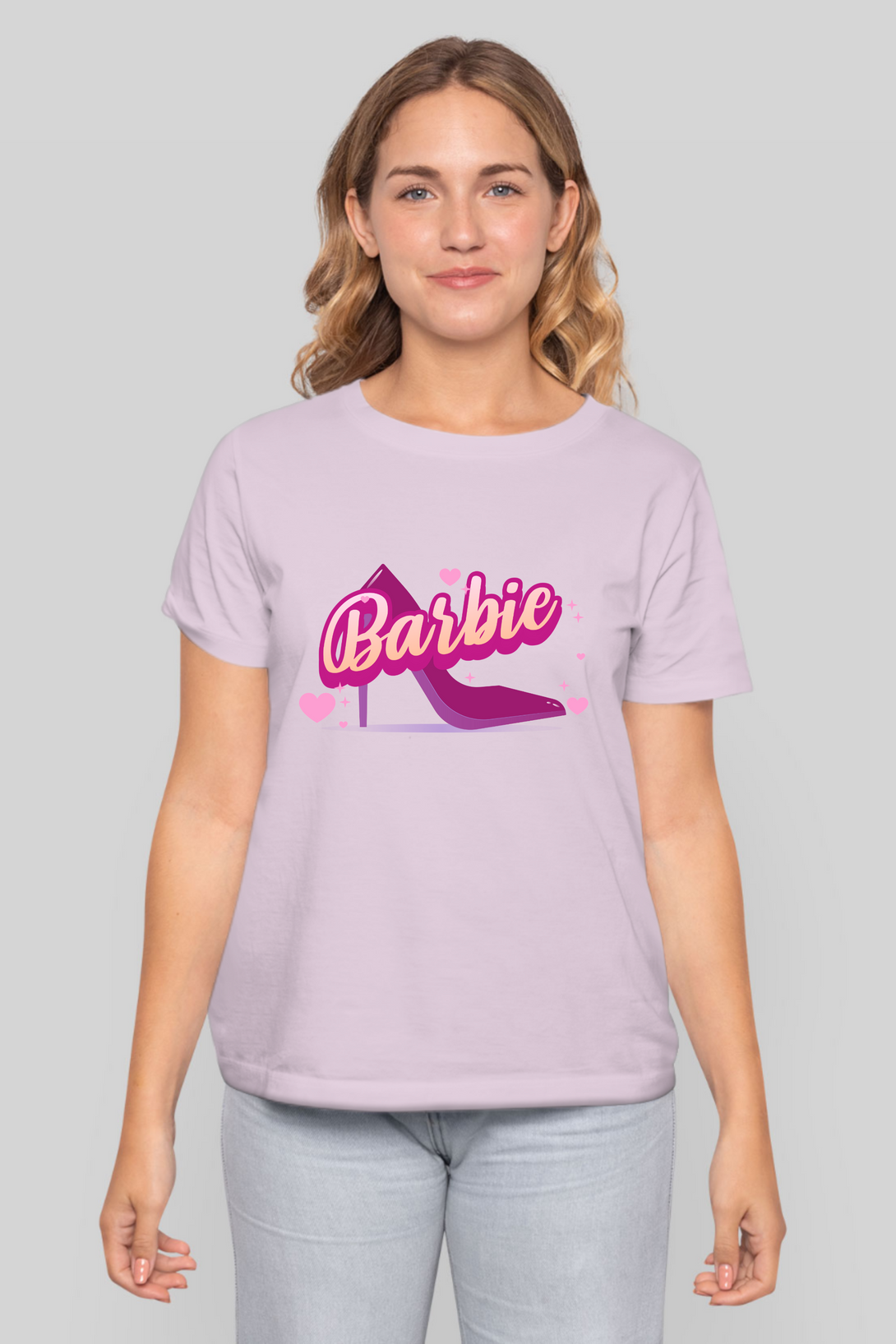 Barbie Sandal Printed T-Shirt For Women - WowWaves - 8