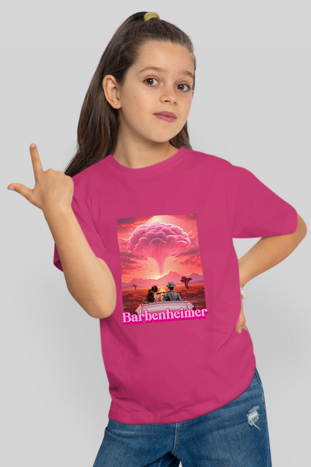 Barbienheimer Printed T-Shirt For Girl - WowWaves - 5