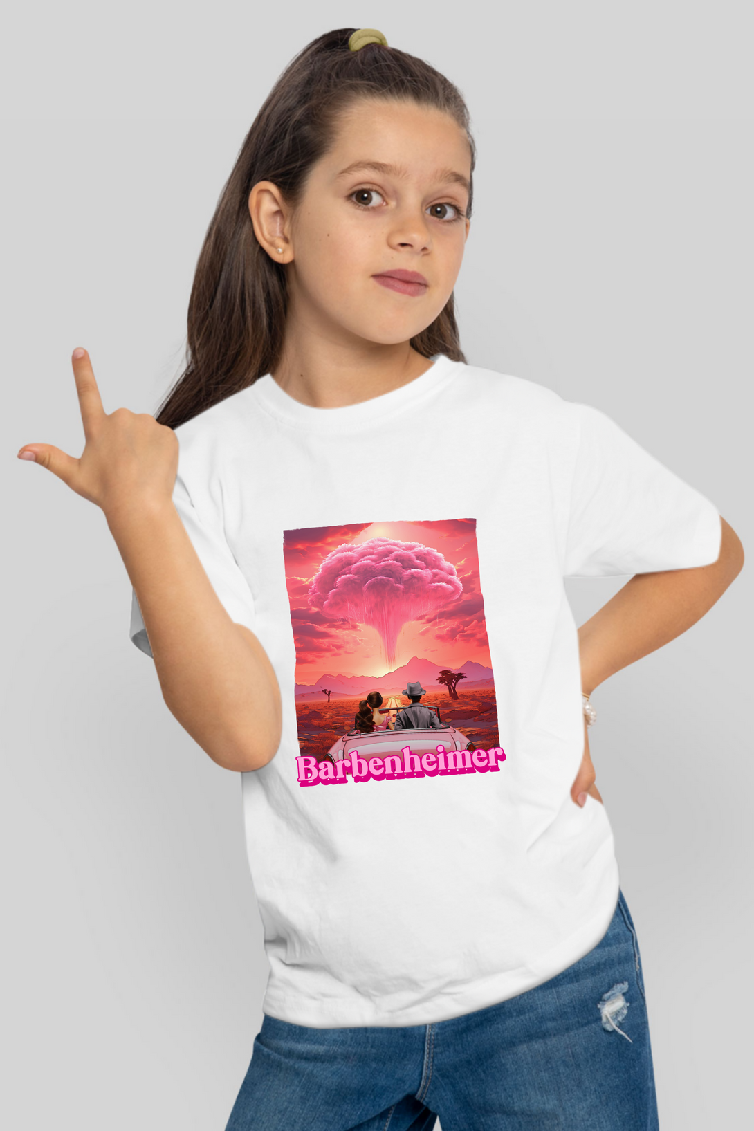 Barbienheimer Printed T-Shirt For Girl - WowWaves - 7