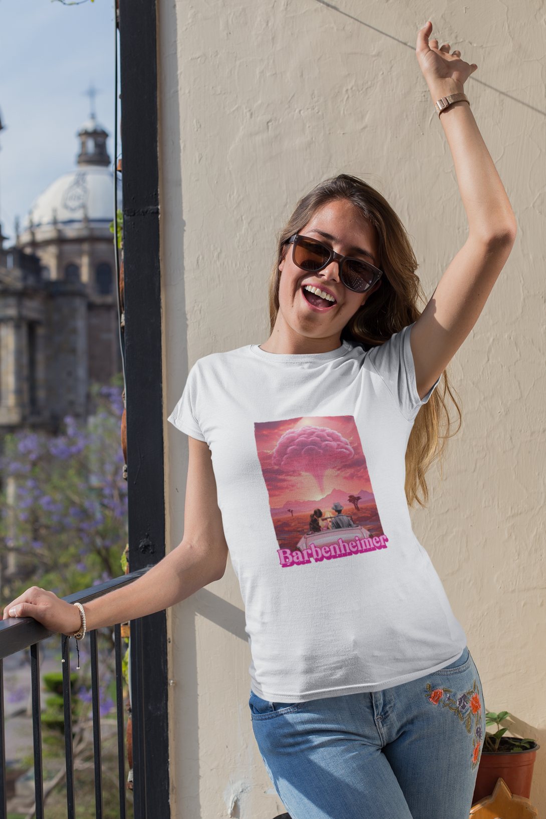 Barbienheimer Printed T-Shirt For Women - WowWaves - 2