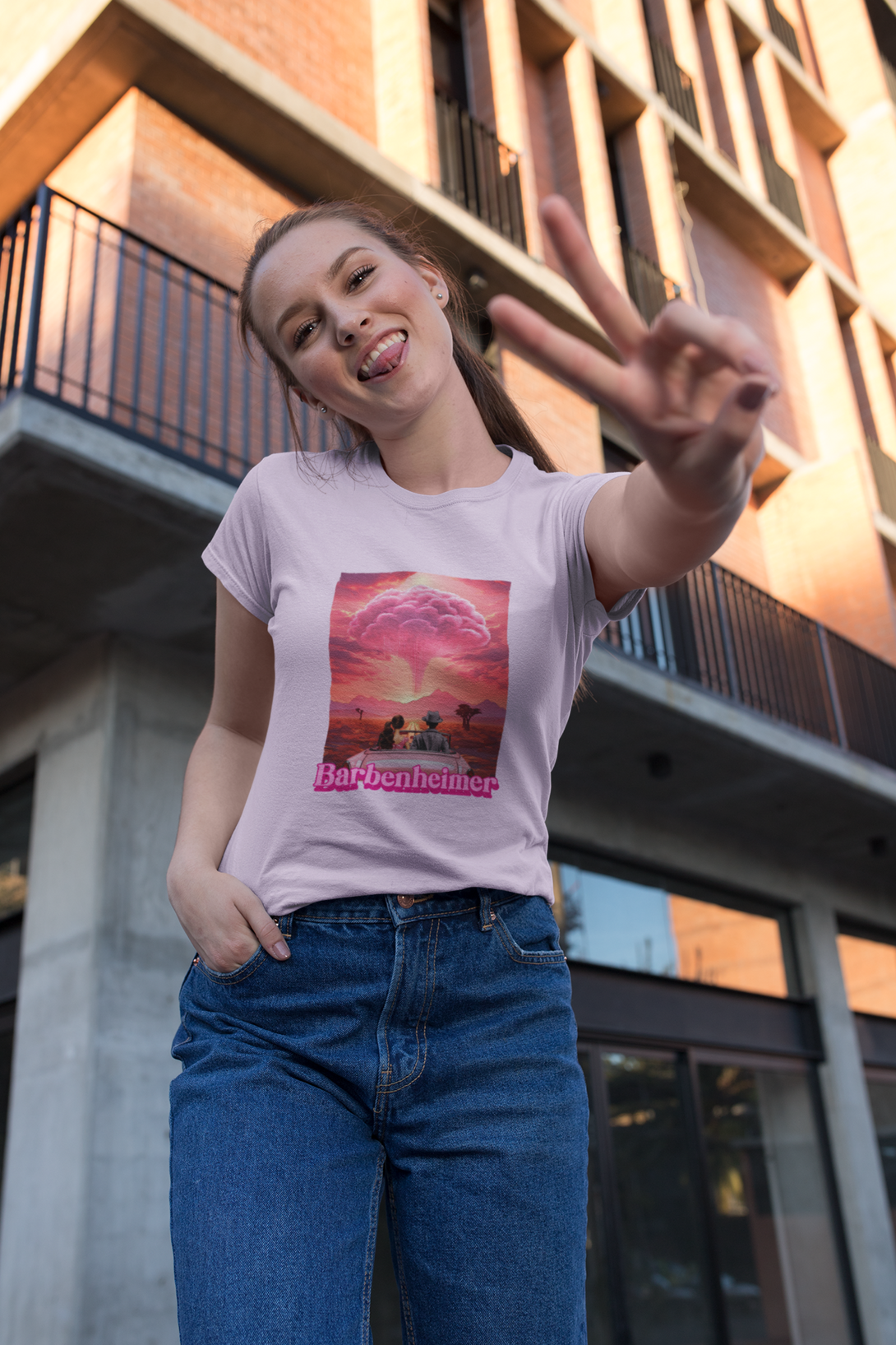 Barbienheimer Printed T-Shirt For Women - WowWaves - 4